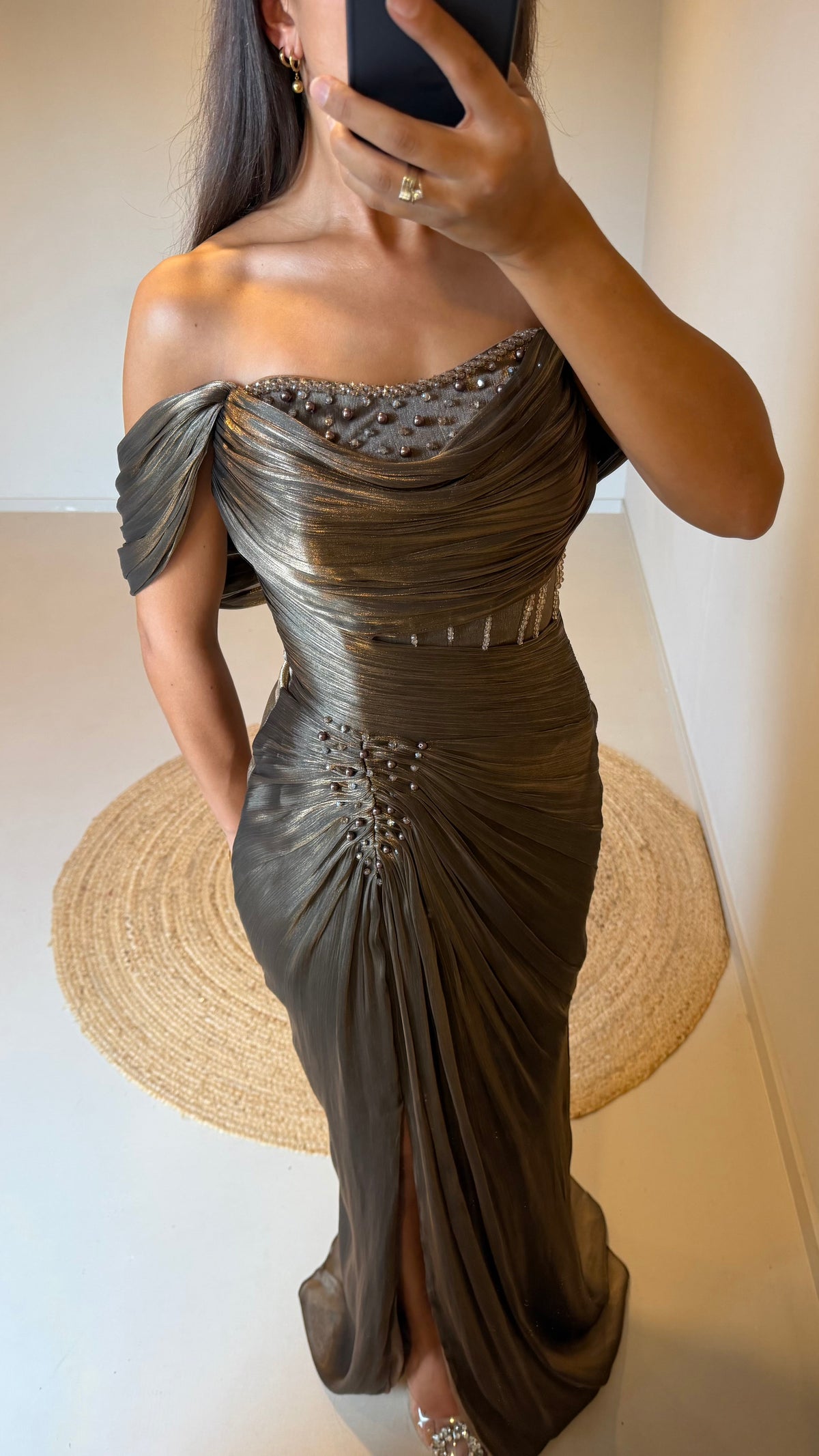 LEVANA DRESS – Metallic-Bronze